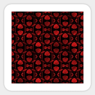 Scallop Shells in Black and Ruby Red Art Deco Vintage Foil Pattern Sticker